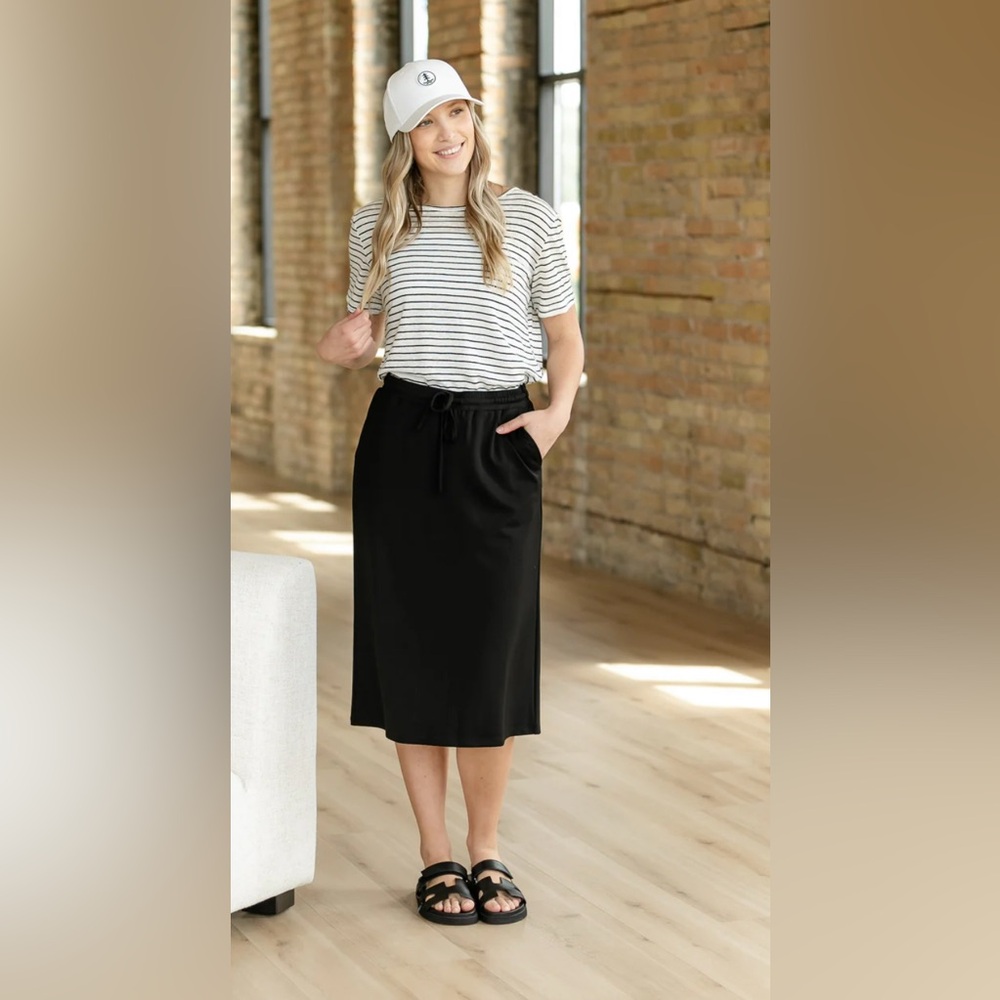 Inherit Co Black Jordan Midi Skirt